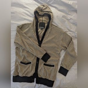 Gourmet Houndstooth Hooded Cardigan